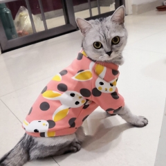 Cute Print Pet Cat Costume Hoodie Winter Warm Cat Clothes for Cats Soft Fleece Puppy Kedi Clothing Coat Pets Products for Animal