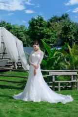 LW4145 Mermaid Bridal Dress with Long Sleeves