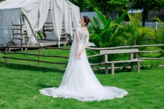 LW4145 Mermaid Bridal Dress with Long Sleeves