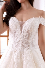 LW4108 Luxury Off Shoulder Bridal Gown