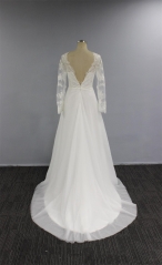 WT4340 New Long Sleeves Lace Applique Bridal Dress
