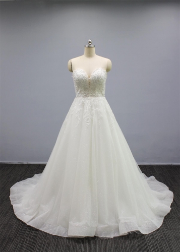 WT4290 New Arrival Gliter Lace Bridal Gown