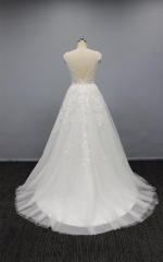 WT4291 New Arrival Wedding Gown Sparkle Lace, Top illusion