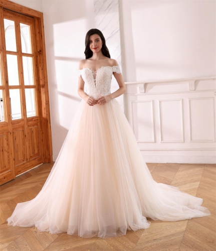 LW4110 Top Seller Off Shoulder Bridal Gown