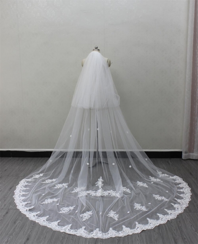 V1105 3.8M Long Bridal Veil