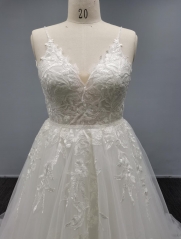 WT2241 Plus Size Wedding dress A Line Lace Applique wedding dress