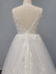 WT2241 Plus Size Wedding dress A Line Lace Applique wedding dress