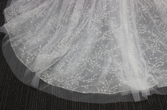 LW4164 Plus Size Long Sleeves Wedding Dress Shinny Tulle