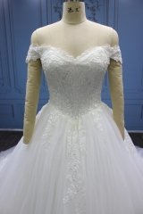 LW4132A Off Shoulder A line Bridal Dress