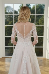 WT4297 Long Sleeves Wedding Dress Removable Skirt