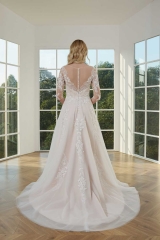 WT4297 2023 New Long Sleeves Wedding Dress Removable Skirt