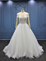 LW4137A Off Shoulder A line Bridal Dress