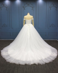 LW4132A Off Shoulder A line Bridal Dress
