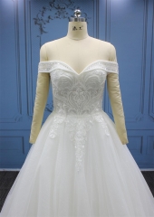 LW4137A Off Shoulder A line Bridal Dress
