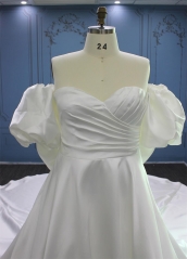 WT4357 Plus size Mikado bridal dress