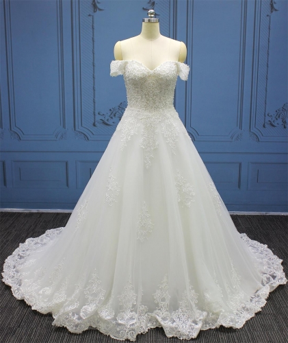 WT4186 Sweetheart A line tulle lace wedding dress