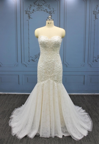 WT4383 new design lace sweetheart mermaid dress,