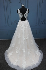 WT4502 Blush Shiny Light tulle wedding dress
