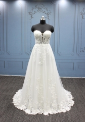 WT4501 Shiny Sweet heart A line Lace wedding dress