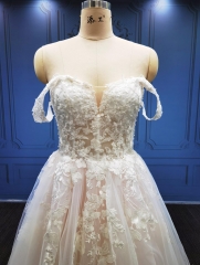 WT4294A Blush Shiny Light tulle wedding dress