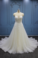 WT4190 Unique new gorgous design lace wedding gown