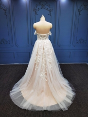 WT4294A Blush Shiny Light tulle wedding dress