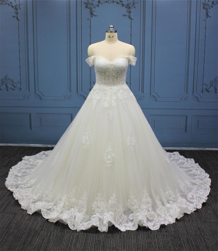 WT4186 Heavy Beads & Lace Ball Gown