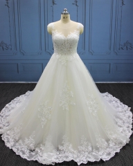 WT4183 Lot Beads & Heavy Lace Ball Gown