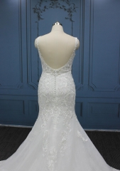 WT4398 Luxury lace mermaid dress with flower train