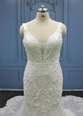 WT4398 Luxury lace mermaid dress with flower train