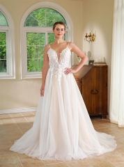 WT4394 2024 New Lace Light Tulle A line wedding dress