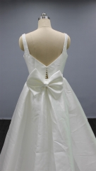 WT4348 Mikado Bridal Gown Removable Bow,Skirt Split Design