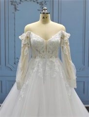 WT2296 long sleeves lace ball gown