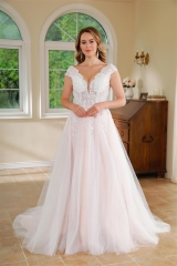 WT4510 2024 New Lace Light Tulle A line wedding dress