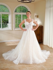 WT4703 2024 New Gorgeous 3D Flower Lace wedding dress