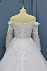 WT2296 long sleeves lace ball gown