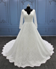 WT2277 Long sleeves lace ball gown