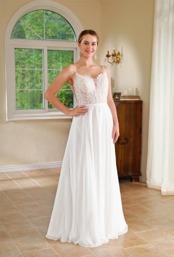 WT4603 2024 new quality chiffon bridal gown