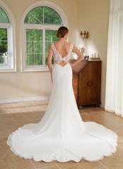 WT4604 2024 new Fit & Flare chiffon wedding dress