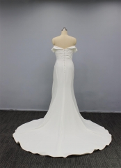 WT2268 Stretch Crepe Fit & trumpet bridal dress
