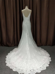 LW1972A Lace Mermaid Bridal Gown, Slim Straps