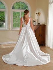 WT4612 2024 new quality Mikado plain wedding dress A line