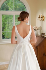 WT4611 2024 new Mikado plain wedding dress A line
