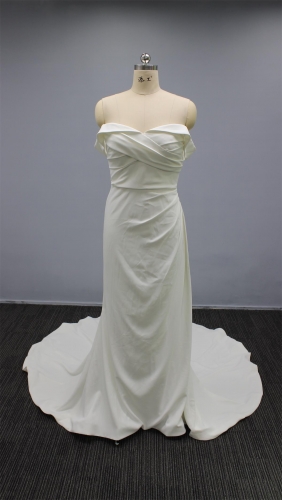 WT2268 Stretch Crepe Fit & trumpet bridal dress