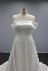 WT2261 Import Satin A line bridal dress