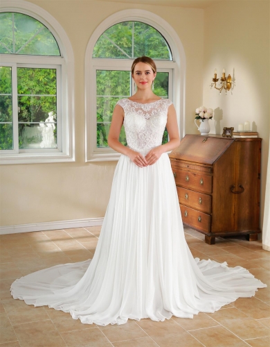 WT4702 2024 new quality elegant and high level lace chiffon wedding dress