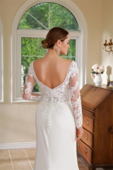 WT4516 2024 new Fit & Flare lace long sleeves wedding dress