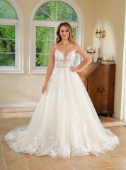 WT4514 2024 new gorgeous lace staps ball gown