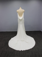 WT4344 Stretch Crepe Fit & trumpet bridal gown