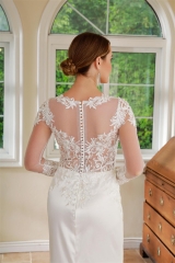 WT4515 2024 new Fit & Flare lace wedding dress long sleeves